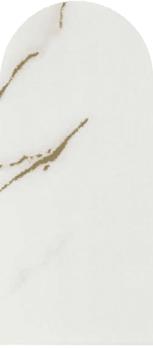 White with subtle gold veins — Fluted